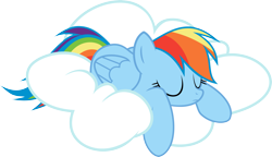 Size: 6061x3490 | Tagged: safe, artist:abydos91, imported from derpibooru, rainbow dash, cloud, simple background, sleeping, transparent background, vector