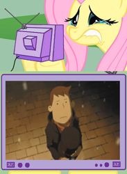 Size: 1688x2308 | Tagged: safe, imported from derpibooru, fluttershy, exploitable meme, fluttercry, gamer meme, hershel layton, meme, obligatory pony, professor layton, tv meme