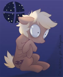 Size: 573x704 | Tagged: safe, artist:catwhitney, imported from derpibooru, oc, oc only, oc:forty winks, earth pony, female, mare, ribs, scared, sitting, solo