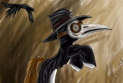 Size: 1608x1087 | Tagged: safe, artist:1vladislav, imported from derpibooru, oc, oc only, pony, plague doctor, plague doctor mask, solo