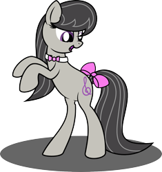 Size: 1253x1333 | Tagged: dead source, safe, artist:verzi-9, imported from derpibooru, octavia melody, pony, bow, bowtie, female, rearing, solo, tail bow