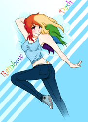 Size: 900x1246 | Tagged: safe, artist:gracieleighjones, imported from derpibooru, rainbow dash, human, converse, humanized, shoes