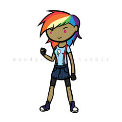Size: 600x600 | Tagged: safe, artist:grandchaser, imported from derpibooru, rainbow dash, human, converse, humanized, shoes