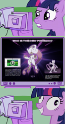 Size: 563x1078 | Tagged: safe, imported from derpibooru, twilight sparkle, mewtwo, derp, exploitable meme, mega evolution, mega mewtwo y, pokémon, pokémon x and y, tv meme