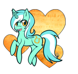 Size: 635x600 | Tagged: safe, artist:todoseruga, imported from derpibooru, lyra heartstrings, pony, unicorn, female, heart, music notes, raised hoof, simple background, smiling, solo, transparent background