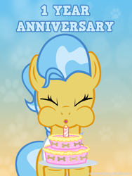 Size: 600x800 | Tagged: safe, artist:adiwan, imported from derpibooru, doctor fauna, ask the vet pony, cake, puffy cheeks