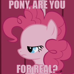 Size: 500x500 | Tagged: safe, imported from derpibooru, pinkie pie, image macro, pink text