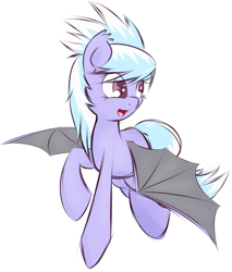 Size: 1649x1933 | Tagged: safe, artist:kryptchild, imported from derpibooru, cloudchaser, bat pony, pony, bat ponified, bat wings, female, race swap, solo