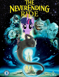 Size: 471x618 | Tagged: safe, imported from derpibooru, twilight sparkle, alicorn, mewtwo, pony, doctor manhattan, drama, female, mare, movie poster, pokémon, ron paul, the neverending story, the ride never ends, twilight sparkle (alicorn)