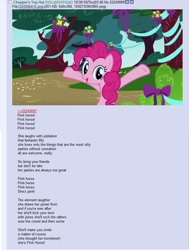 Size: 710x938 | Tagged: safe, imported from derpibooru, pinkie pie, /mlp/, 4chan, 4chan screencap, bad horse, doctor horrible, dr. horrible's sing-along blog, song