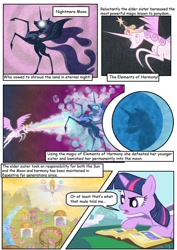 Size: 800x1132 | Tagged: safe, imported from derpibooru, nightmare moon, princess celestia, twilight sparkle, friendship is betrayal