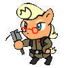 Size: 100x100 | Tagged: safe, artist:caitsith511, imported from derpibooru, pony, animated, crossover, egon spengler, ghostbusters, pixelated, ponified, solo, sprite