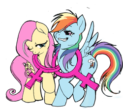 Size: 867x771 | Tagged: safe, artist:flutterdashwhore, imported from derpibooru, fluttershy, rainbow dash, pegasus, pony, duo, female, flutterdash, lesbian, shipping