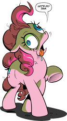 Size: 3344x6022 | Tagged: safe, artist:midwestbrony, idw, imported from derpibooru, pinkie pie, the return of queen chrysalis, absurd resolution, drool, female, simple background, solo, transparent background, vector