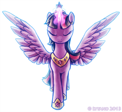 Size: 800x735 | Tagged: safe, artist:lytano, imported from derpibooru, twilight sparkle, alicorn, pony, big crown thingy, female, magic, mare, solo, twilight sparkle (alicorn)