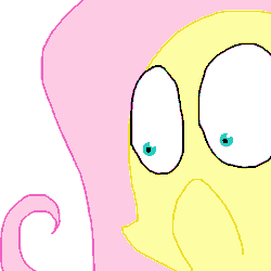 Size: 600x600 | Tagged: safe, artist:the weaver, artist:weaver, imported from derpibooru, fluttershy, female, frown, gif, ms paint, non-animated gif, reaction image, simple background, solo, white background