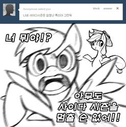 Size: 658x667 | Tagged: safe, imported from derpibooru, applejack, rainbow dash, applejack-kor, korean, tumblr