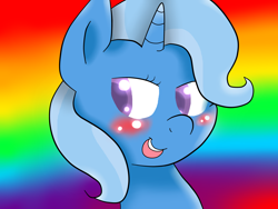 Size: 4000x3000 | Tagged: safe, artist:ericathederpehweasel, imported from derpibooru, trixie, pony, unicorn, absurd resolution, blushing, female, mare, smiling, solo