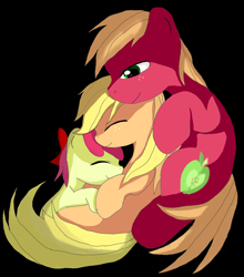 Size: 2366x2685 | Tagged: safe, artist:mad-mutt, imported from derpibooru, apple bloom, applejack, big macintosh, earth pony, pony, apple siblings, filly, male, sleeping, stallion