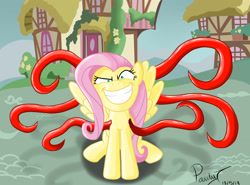 Size: 2700x2000 | Tagged: safe, artist:paulyt7, imported from derpibooru, fluttershy, pegasus, pony, female, rapeface, solo, tentacles
