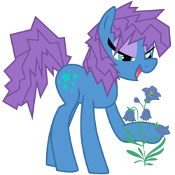 Size: 3000x3000 | Tagged: safe, artist:sunley, imported from derpibooru, blue belle, earth pony, pony, bluebell (flower), female, flower, g1, g1 to g4, g4, generation leap, mare, simple background, solo, transparent background