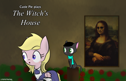 Size: 1024x663 | Tagged: safe, artist:cutiepiethepony, imported from derpibooru, oc, oc only, cat, mona lisa, the witch's house