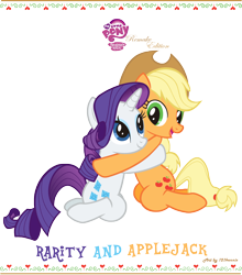 Size: 4800x5449 | Tagged: safe, artist:123kennix, imported from derpibooru, applejack, rarity, absurd resolution, female, hug, lesbian, rarijack, shipping, simple background, transparent background, vector