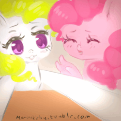 Size: 800x800 | Tagged: safe, artist:marinakirby, imported from derpibooru, pinkie pie, surprise, 30 minute art challenge, animated, female, g1, g1 to g4, g4, generation leap, suddenly hands