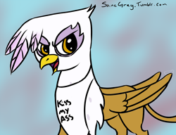 Size: 1280x985 | Tagged: safe, artist:saine grey, imported from derpibooru, gilda, griffon, 30 minute art challenge, vulgar