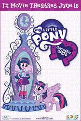 Size: 576x855 | Tagged: safe, imported from derpibooru, twilight sparkle, pony, equestria girls, equestria girls (movie), human ponidox, magic mirror, mirror, movie poster, my little pony logo, ponied up, poster, self ponidox, twilight sparkle (alicorn), twolight