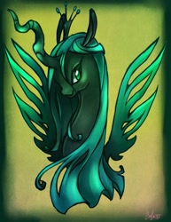 Size: 682x882 | Tagged: safe, artist:vertizontal, imported from derpibooru, queen chrysalis, changeling, changeling queen, female, solo