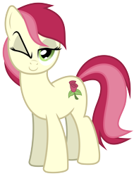 Size: 4570x6000 | Tagged: safe, artist:andypriceart, artist:masem, idw, imported from derpibooru, roseluck, earth pony, pony, absurd resolution, bedroom eyes, female, idw showified, show accurate, simple background, solo, transparent background, vector, wink