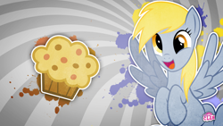 Size: 1920x1080 | Tagged: safe, artist:edwinprgtr, imported from derpibooru, derpy hooves, pegasus, pony, female, mare, muffin, vector, wallpaper