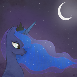 Size: 3000x3000 | Tagged: safe, artist:balloons504, imported from derpibooru, princess luna, pony, female, moon, solo