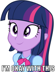 Size: 3839x5000 | Tagged: safe, artist:ambassad0r, imported from derpibooru, twilight sparkle, equestria girls, equestria girls (movie), absurd resolution, i'm okay with this, reaction image, simple background, transparent background, twismile, vector