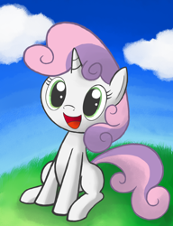 Size: 1000x1300 | Tagged: safe, artist:cyberfire22, imported from derpibooru, sweetie belle, female, sitting, solo