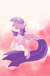 Size: 650x1000 | Tagged: dead source, safe, artist:loyaldis, imported from derpibooru, twilight sparkle, alicorn, pony, eyes closed, female, flying, mare, palindrome get, solo, twilight sparkle (alicorn)