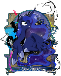 Size: 1024x1275 | Tagged: safe, artist:monsieurwilliam, imported from derpibooru, princess luna, eyelashes, female, gritted teeth, prone, solo, spread wings