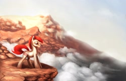 Size: 3400x2200 | Tagged: safe, artist:tarufaolchu, imported from derpibooru, oc, oc only, cliff, mountain, scenery