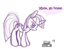 Size: 740x563 | Tagged: safe, artist:boulderthedragon, imported from derpibooru, twilight sparkle, alicorn, pony, female, mare, microsoft, twilight is not amused, twilight sparkle (alicorn), twilight sparkle is not amused, xbox, xbox one