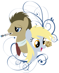 Size: 797x981 | Tagged: safe, artist:pixelkitties, imported from derpibooru, derpy hooves, doctor whooves, time turner, pegasus, pony, doctor who, female, mare, muffin, simple background, sonic screwdriver, the doctor, transparent background