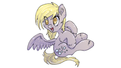 Size: 1366x768 | Tagged: safe, artist:chocori, artist:dream--chan, imported from derpibooru, derpy hooves, pegasus, pony, chest fluff, female, mare, solo