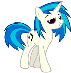 Size: 880x900 | Tagged: safe, artist:flamelauncher14, imported from derpibooru, dj pon-3, vinyl scratch, pony, unicorn, cutie mark, dreamworks face, female, glasses, hooves, horn, mare, recolor, simple background, smiling, smirk, solo, strut, teeth, transparent background, vector