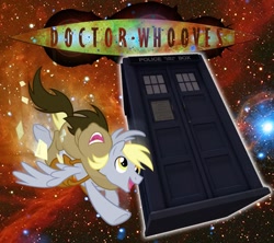 Size: 1389x1234 | Tagged: safe, imported from derpibooru, derpy hooves, doctor whooves, time turner, dopey hooves, galaxy, rule 63, space, tardis, the doctoress