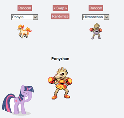 Size: 590x560 | Tagged: safe, imported from derpibooru, twilight sparkle, hitmonchan, ponyta, pokefusion, pokémon, ponychan