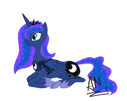 Size: 2099x1665 | Tagged: safe, artist:x6tr2ni, imported from derpibooru, princess luna, female, simple background, solo