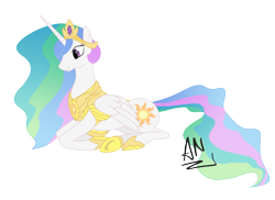 Size: 2909x2119 | Tagged: safe, artist:x6tr2ni, imported from derpibooru, princess celestia, female, simple background, solo