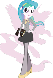 Size: 739x1080 | Tagged: safe, artist:rariedash, imported from derpibooru, princess celestia, equestria girls, book, clothes, female, humanized, simple background, solo, stockings, transparent background, vector