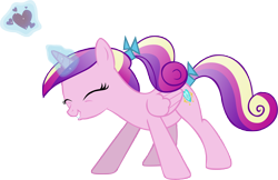 Size: 5002x3236 | Tagged: dead source, safe, artist:montanaferrin, imported from derpibooru, princess cadance, a canterlot wedding, female, filly, filly cadance, heart, lip bite, magic, ponytail, simple background, solo, teen princess cadance, transparent background, vector, young, younger