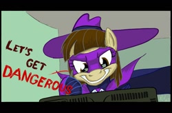 Size: 1063x696 | Tagged: safe, artist:snapai, imported from derpibooru, wild fire, costume, darkwing duck, parody